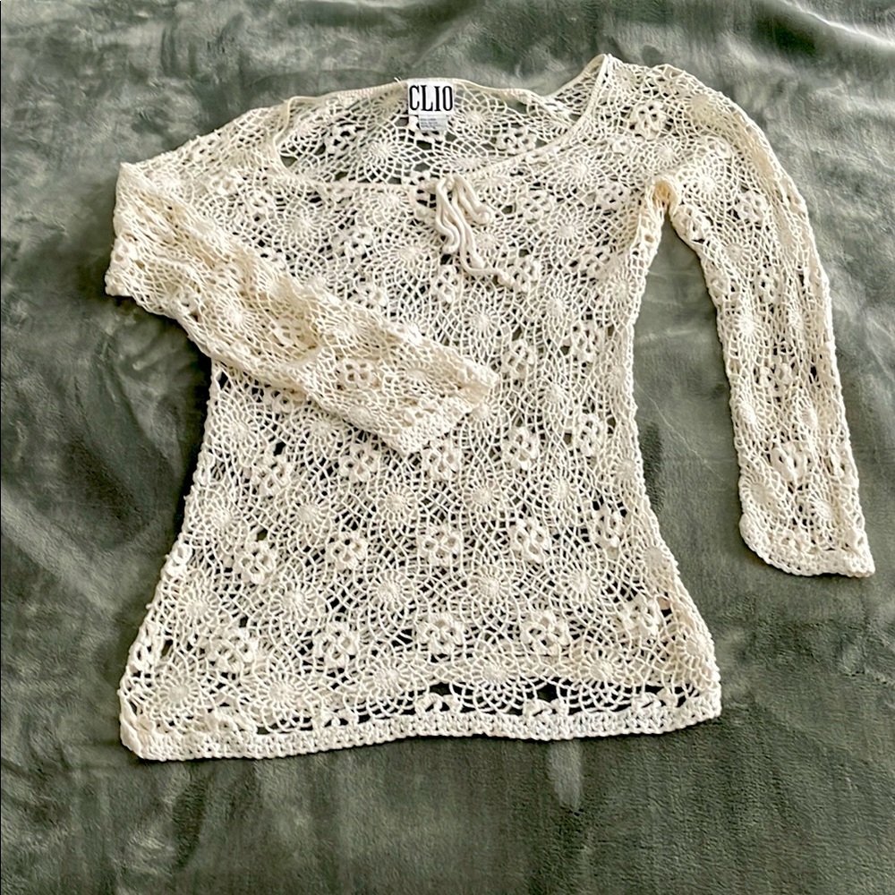 Clio Cream Crochet Women's Top
